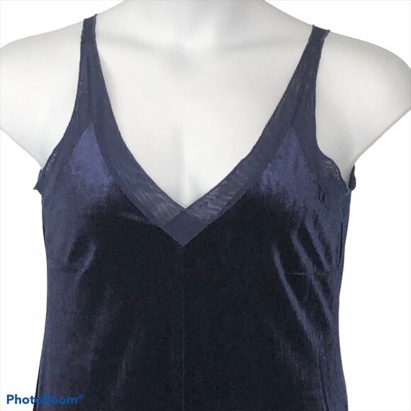 Romeo & Juliet Couture Navy Velvet Maxi Slip Gown Medium NWT - Picture 9 of 16